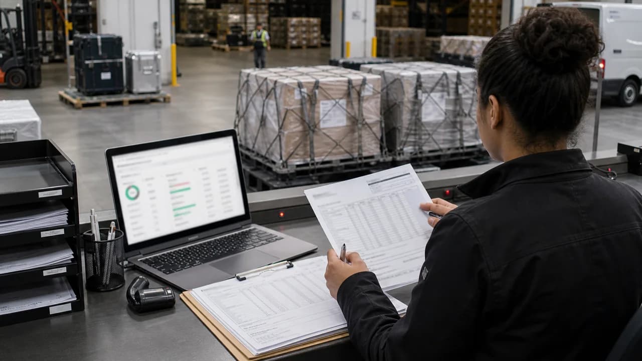 Documentation support and freight desk coordination for cargo movement